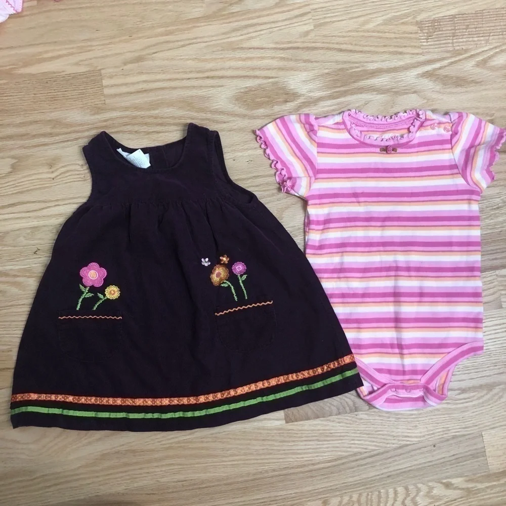 Wonder Kids Corduroy Dress Faded Glory Onesie 24 months